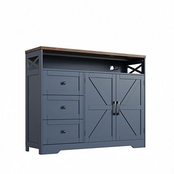Farmhouse Buffet Cabinet with Drawers, Sideboard Storage Hutch for Kitchen Dining Room Coffee Bar