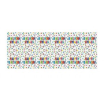Rainbow Dots Birthday Tablecloth, Waterproof, Plastic, Disposable