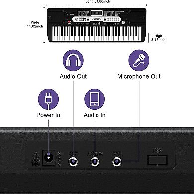 ANIXOL 61 Key Beginner Portable Keyboard Piano