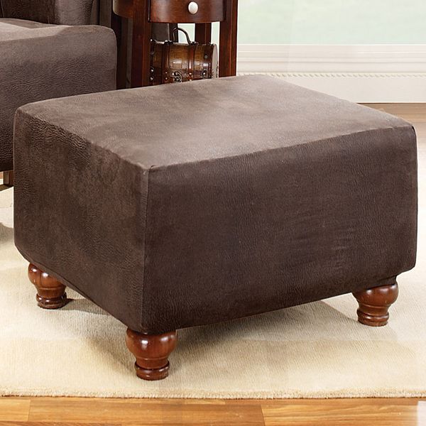 Sure Fit Stretch Ottoman Slipcover, Sure Fit Leather Slipcover
