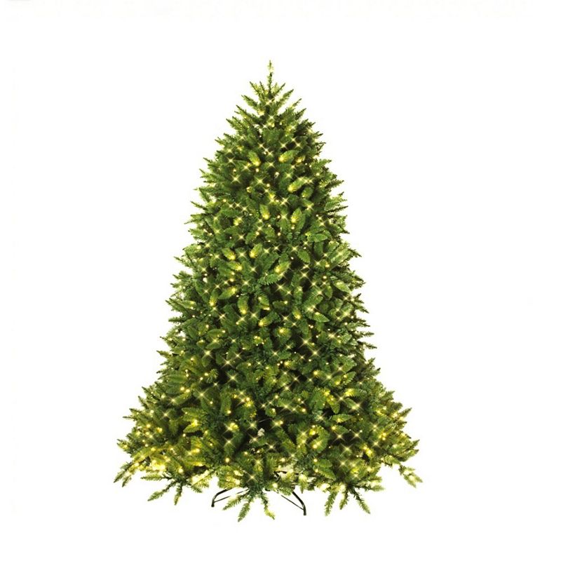 Gymax 5Ft Pre-lit Christmas Tree Hinged Fir Tree w/ 8 Flash Modes LED ...
