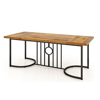 Gymax 71'' Large Dining Table for 6-8 People Rectangular Kitchen Table Dinette Table