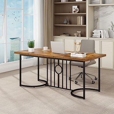 Gymax 71'' Large Dining Table for 6-8 People Rectangular Kitchen Table Dinette Table