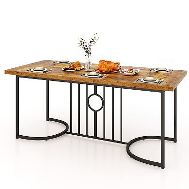 Gymax 71'' Large Dining Table for 6-8 People Rectangular Kitchen Table Dinette Table