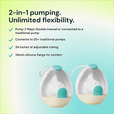 Willow Wave Double Wearable Manual Pump & 2 5-Oz. Collection Cups