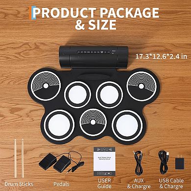ANIXOL Portable Roll Up Electronic Drum Set