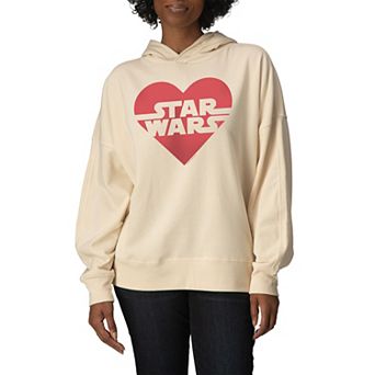 Women's Star Wars Heart Logo Oversized Fleece Hoodie Sweatshirt