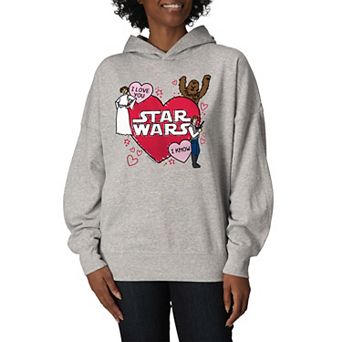 Women's Star Wars Valentine's Day Sketch Oversized Fleece Hoodie Sweatshirt
