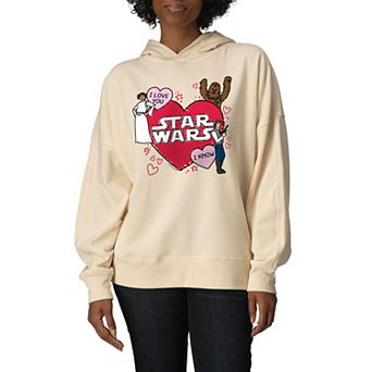 Women's Star Wars Valentine's Day Sketch Oversized Fleece Hoodie Sweatshirt