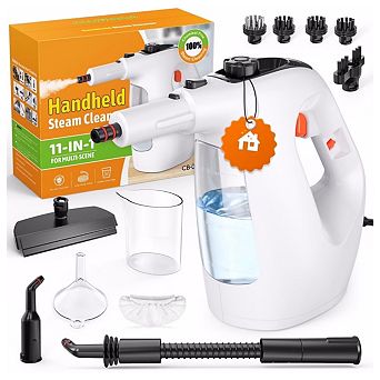 LOHEER 1500W Handheld Steam Cleaner 10s Instant Heat, 15fl oz Tank, 30 Min Runtime, Lightweight