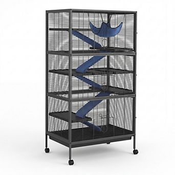 ANIXOL Multi-Level Metal Small Animal Cage with Ramps and Locking Wheels