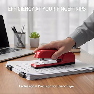 30-Sheet Jam-Free Metal Stapler, Rio Red Business Stapler Heavy Duty