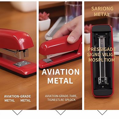 30-Sheet Jam-Free Metal Stapler, Rio Red Business Stapler Heavy Duty