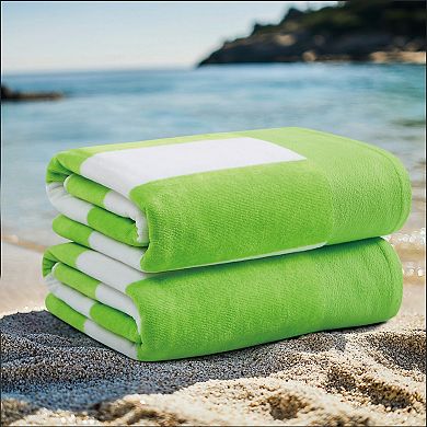 Oceanfront Resort Cabana Stripe 2-Piece Towel Set