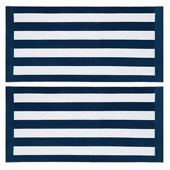 Oceanfront Resort Cabana Stripe 2 pc Towel Set