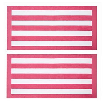 Oceanfront Resort Cabana Stripe 2 pc Towel Set