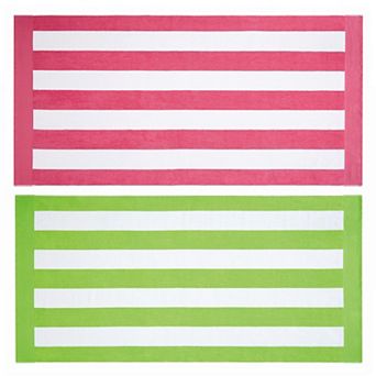 Oceanfront Resort Cabana Stripe 2 pc Towel Set