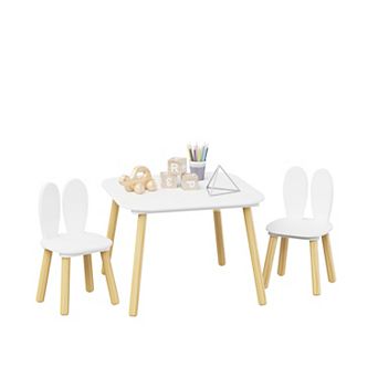 Rabbit Themed 3 pc Kids Table and Chair Set