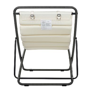 2-Piece Outdoor Chaise Lounge Patio Chair with Adjustable Backrest, Thick Cushion