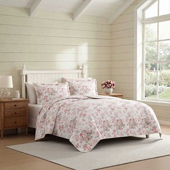 Laura Ashley Rosemoore Floral Quilt Set