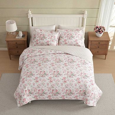 Laura Ashley Rosemoore Floral Quilt Set