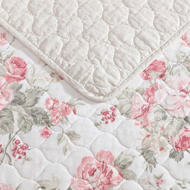 Laura Ashley Rosemoore Floral Quilt Set