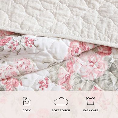 Laura Ashley Rosemoore Floral Quilt Set