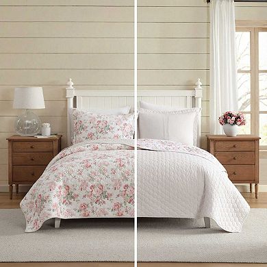 Laura Ashley Rosemoore Floral Quilt Set