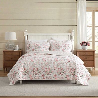 Laura Ashley Rosemoore Floral Quilt Set