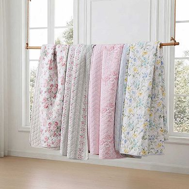 Laura Ashley Rosemoore Floral Quilt Set