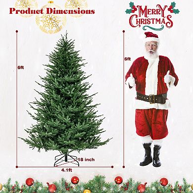 Gymax 6 ft pre-lit artificial Christmas tree w/ 280 LED lights & 788 Branch Tips