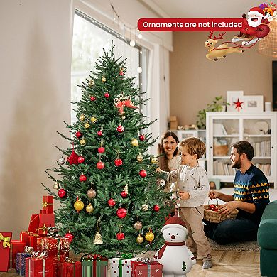 Gymax 6 ft pre-lit artificial Christmas tree w/ 280 LED lights & 788 Branch Tips