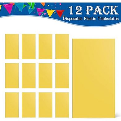 4-Pack Disposable Plastic Tablecloths, Rectangle, Waterproof, Durable