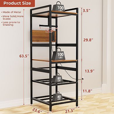 3D Printer Stand with Filament Storage, Heavy-Duty Metal Frame T-Type Holder for Home Office