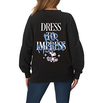 Women's Peanuts Belle Dress For Myself Oversized Fleece Crew Sweatshirt