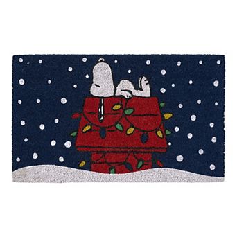 Peanuts Snoopy “Happy Holidays” Coir 18" x 30" Indoor / Outdoor Holiday Door Mat