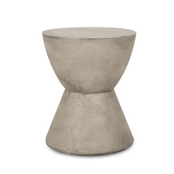 Light Gray Outdoor Light Weight Concrete Side Table End Table for Backyard