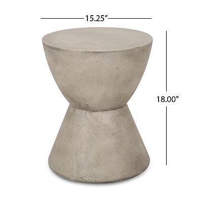 Light Gray Outdoor Light Weight Concrete Side Table End Table for Backyard