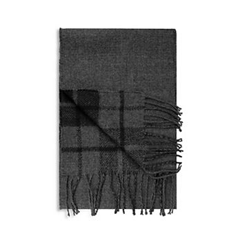 Men's isotoner 2-in-1 Reversible Plaid & Solid Woven Scarf