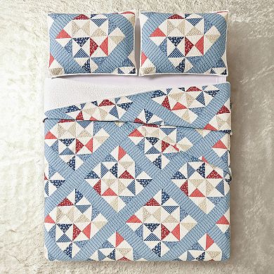 Modern Heirloom Americana Heartland Quilt Set with Shams
