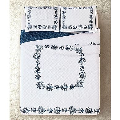 Modern Heirloom Tranquil Reed Quilt Set with Shams