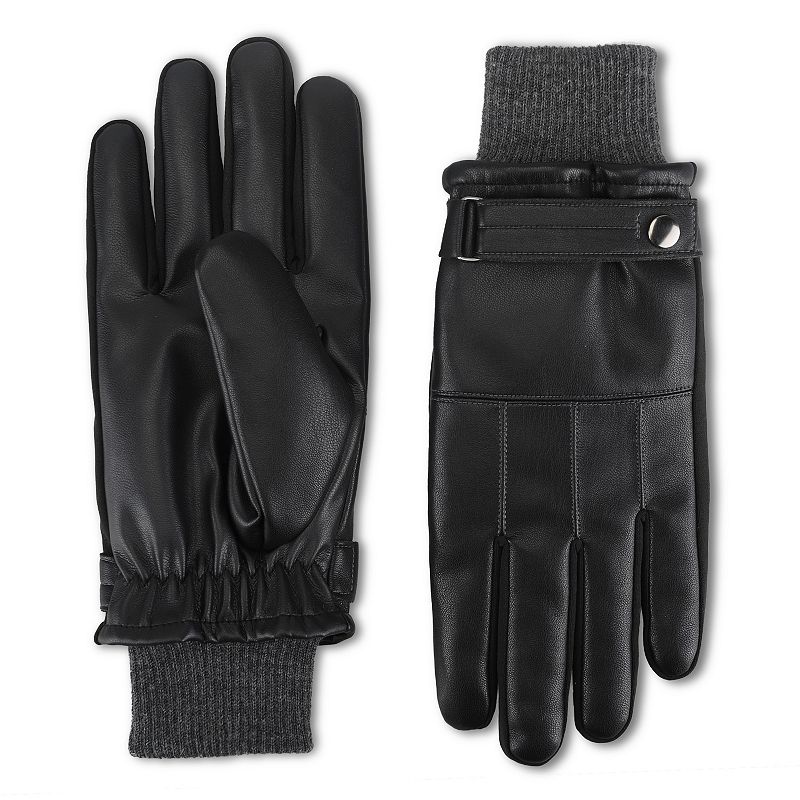 Men's isotoner Sleekheat Stretch Faux Nappa Touchscreen Gloves with ...