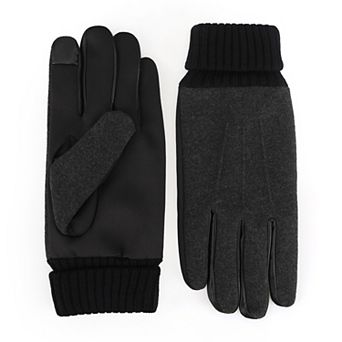 Men's isotoner Stretch Wool Touchscreen Gloves With Ribbed Cuff