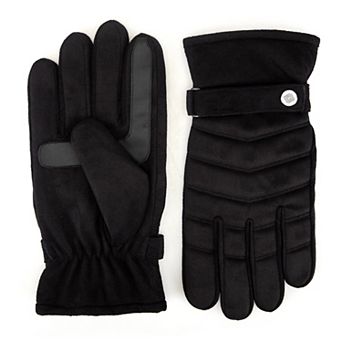 Men's isotoner Chevron Quilted Microsuede Touchscreen Gloves