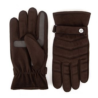 Men's isotoner Chevron Quilted Microsuede Touchscreen Gloves