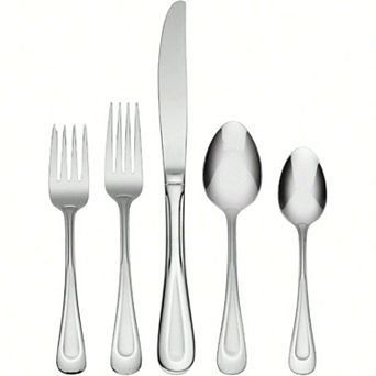 Desert-Inspired Sandblasted Stainless Flatware 45 pc Set with Serving Pieces