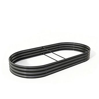 88"x 44"x 11" Oval Metal Raised Garden Bed Large Outdoor Planter for Vegetables, Flowers & Plants