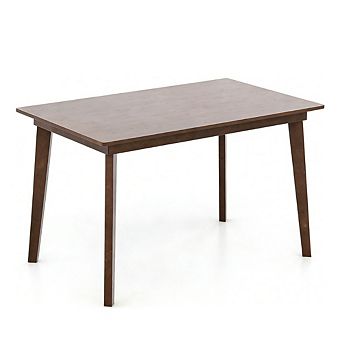 Gymax 48'' Wooden Dining Table for 4 People w/ Rubber Wood Legs for Small Spaces