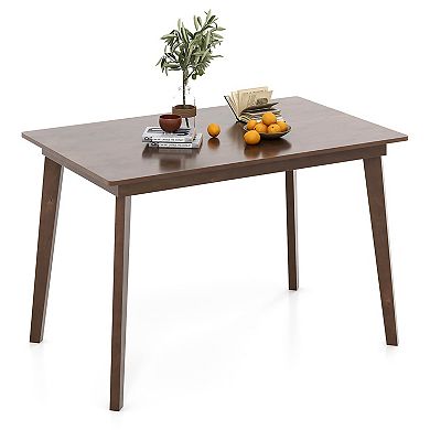 Gymax 48'' Wooden Dining Table for 4 People w/ Rubber Wood Legs for Small Spaces