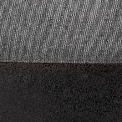 Loheer Mixed Material Square Ottoman Footrest Accent Seat